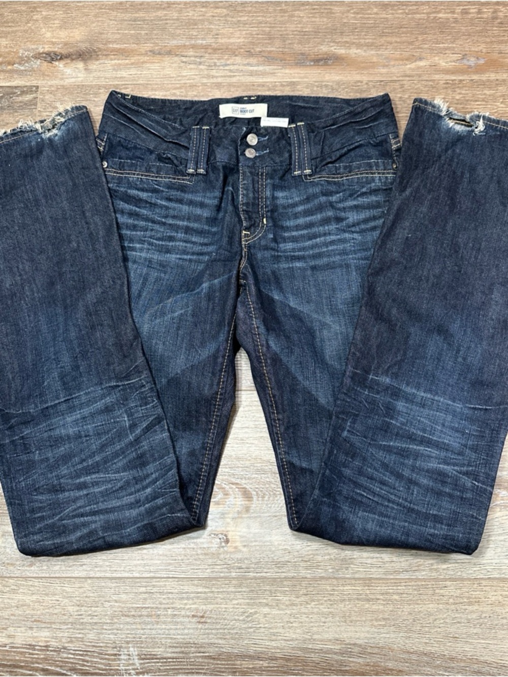 GAP Dark Blue Flare Jeans size 10 Extra Tall - Picture 2 of 12